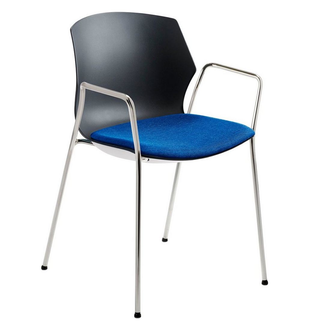 bequemer Gastrostuhl 150 kg belastbar stapelbar Stahlgestell Polstersitz
