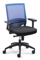 Schreibtischstuhl mit atmungsaktiver Rückenlehne Netzbezug blau
