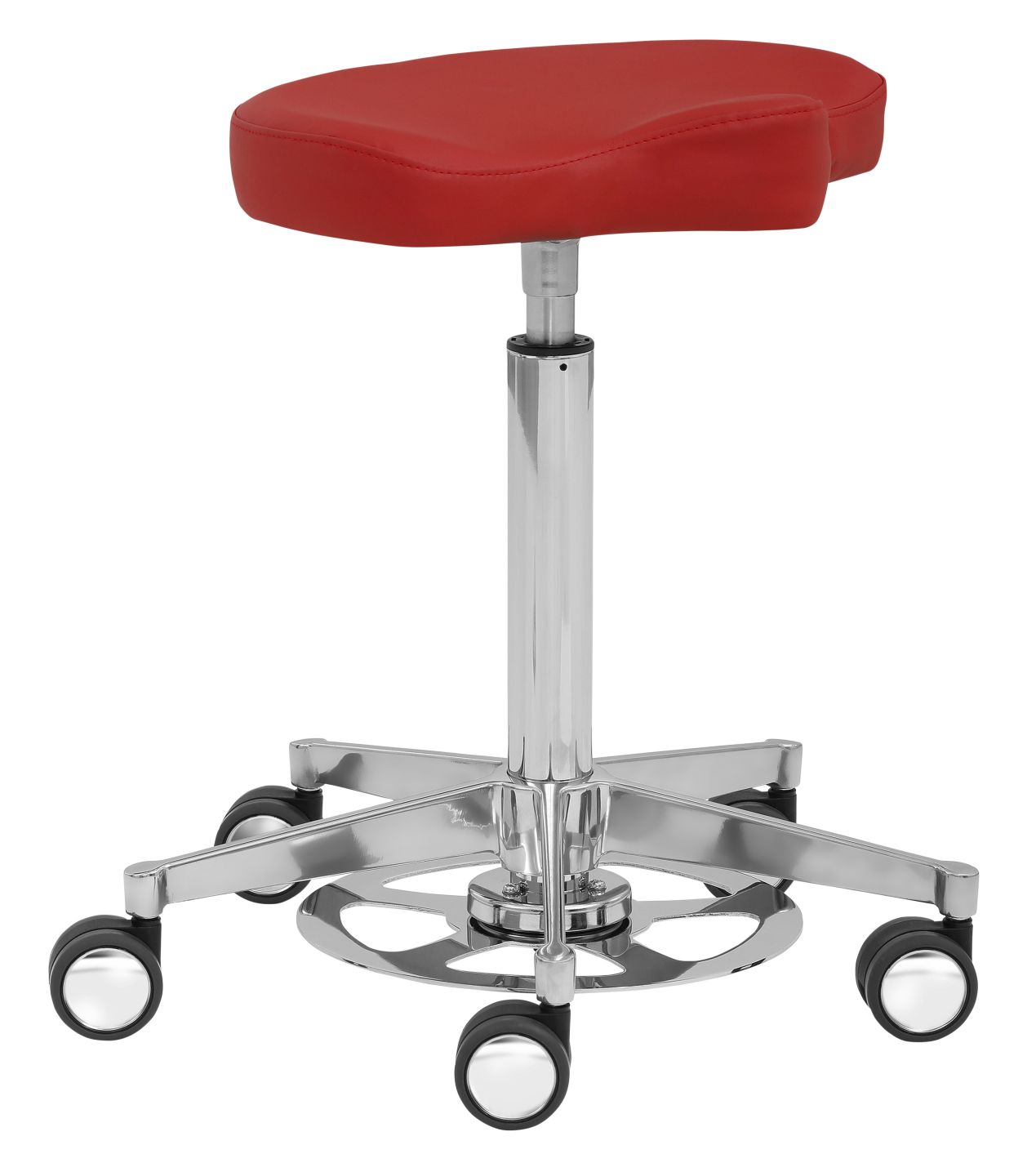 robuster Arbeitshocker mit ergonomisch geformten Polstersitz desinfektionsmittelbeständig