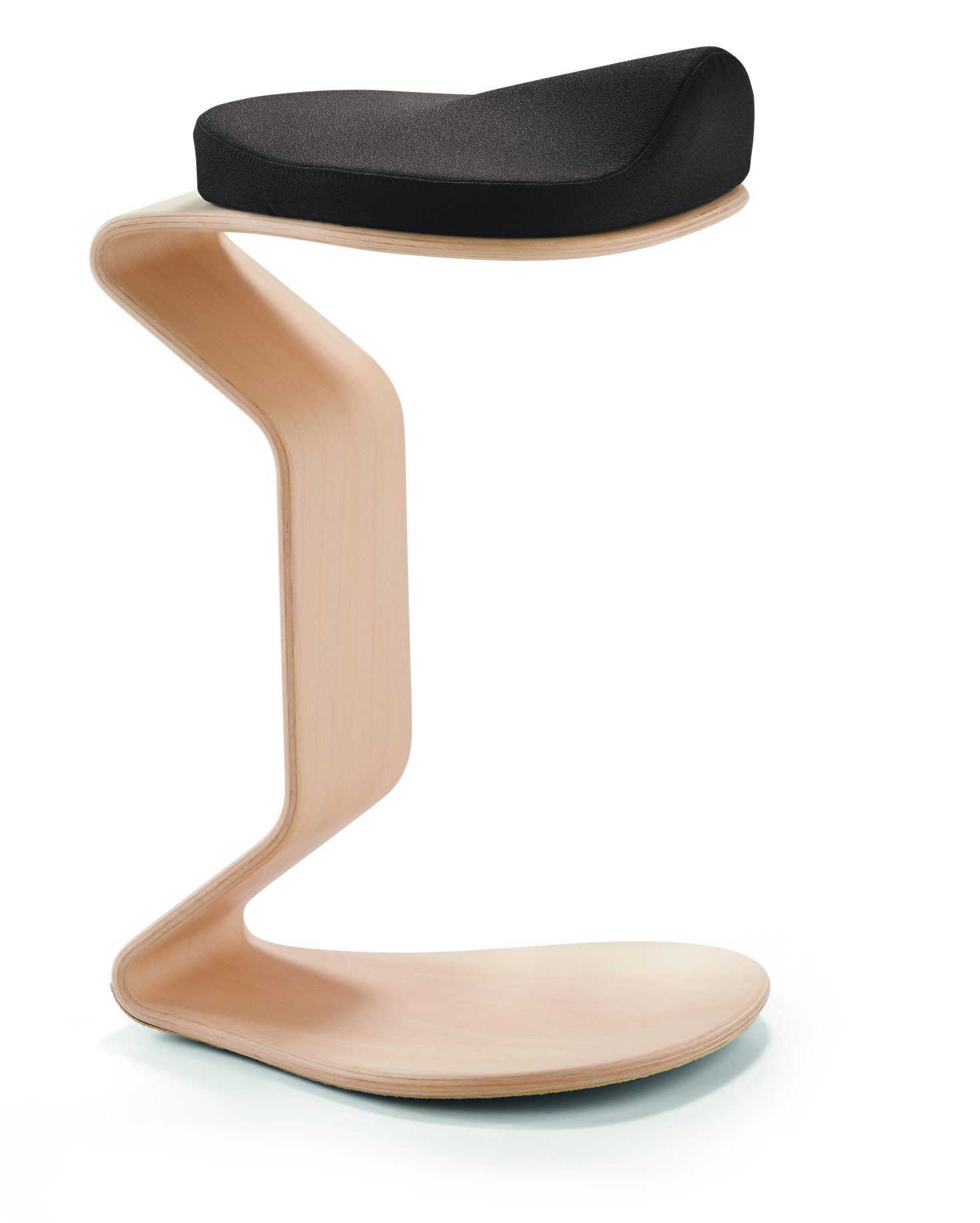 Schreibtischhocker mit ergonomisch geformten Polstersitz schwer entflammbar