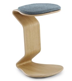 gepolsterter Schreibtisch-Sitzhocker Buche-Holzgestell