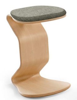 gepolsterter Schreibtisch-Sitzhocker Buche-Holzgestell
