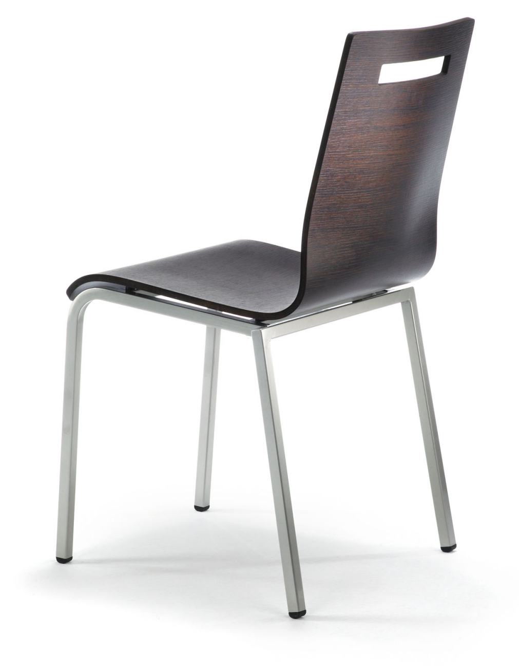 Design-Esstischstuhl furniert mit Wengeholz 