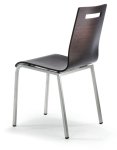 Design-Esstischstuhl furniert mit Wengeholz 