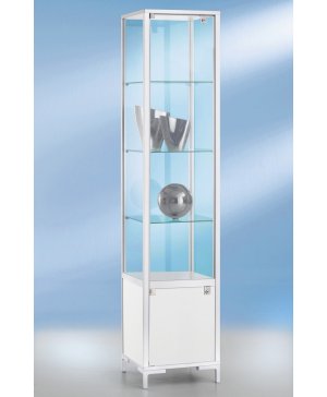weiße Standvitrine  mit Unterschrank 40 x 40 x 186 cm