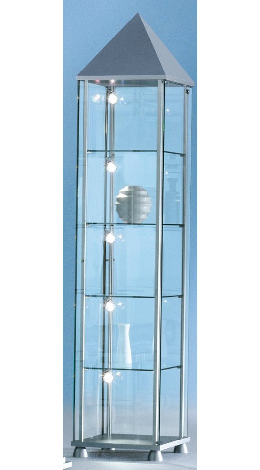 rahmenlose Säulenvitrine aus bruchfest gehärtetem Sicherheitsglas