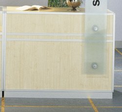 moderne LADENTHEKE Ahorn-Holzdekor