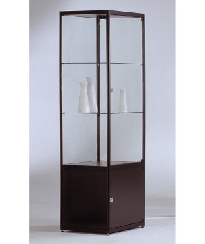 Standvitrine mit  Unterschrank schwarz