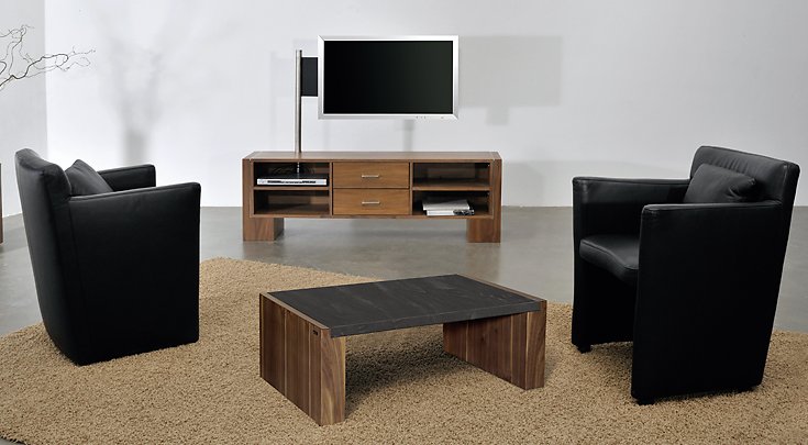 Nussbaum-Schiefer-Couchtisch 