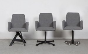 stabiler Stahlgestell-Polsterstuhl mit Armlehnen elegant bequem