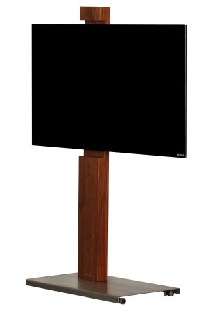 eleganter Fernseher-Standfu&szlig; mit verdeckten Laufrollen