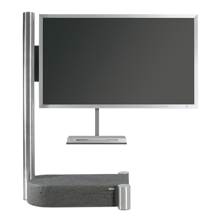 Flatscreen-Standfuß mit Halterung für Receiver