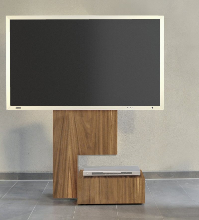 rollbarer TV-Standfuß aus Nussbaum massiv