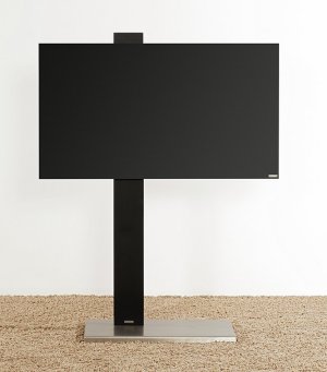moderner-TV-Standfuß -verdeckte-Laufrollen