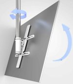 TV-Deckenhalterung mit drehbarer, u. neigbarer TV-Halterung
