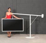 Fernseher-Standfuß mit höhenverstellbaren Schwenkarm