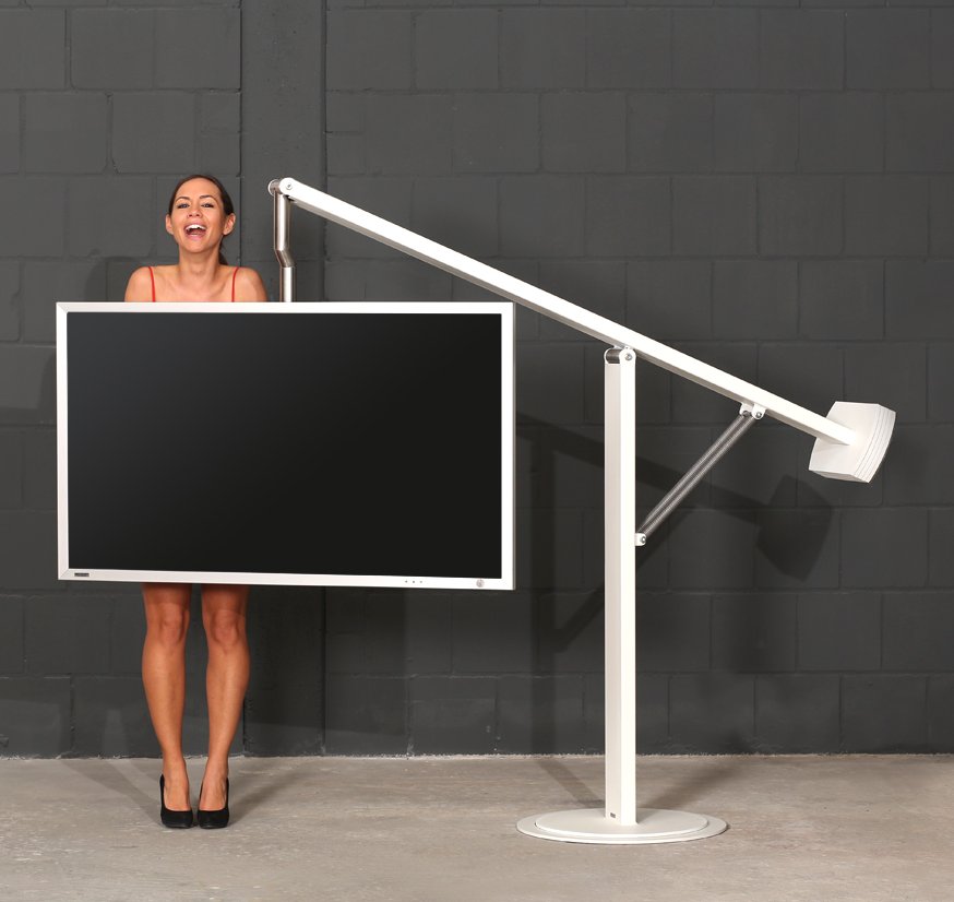 57-Zoll-TV-Standfu&szlig; h&ouml;henverstellbaren und drehbaren TV-Tragarm