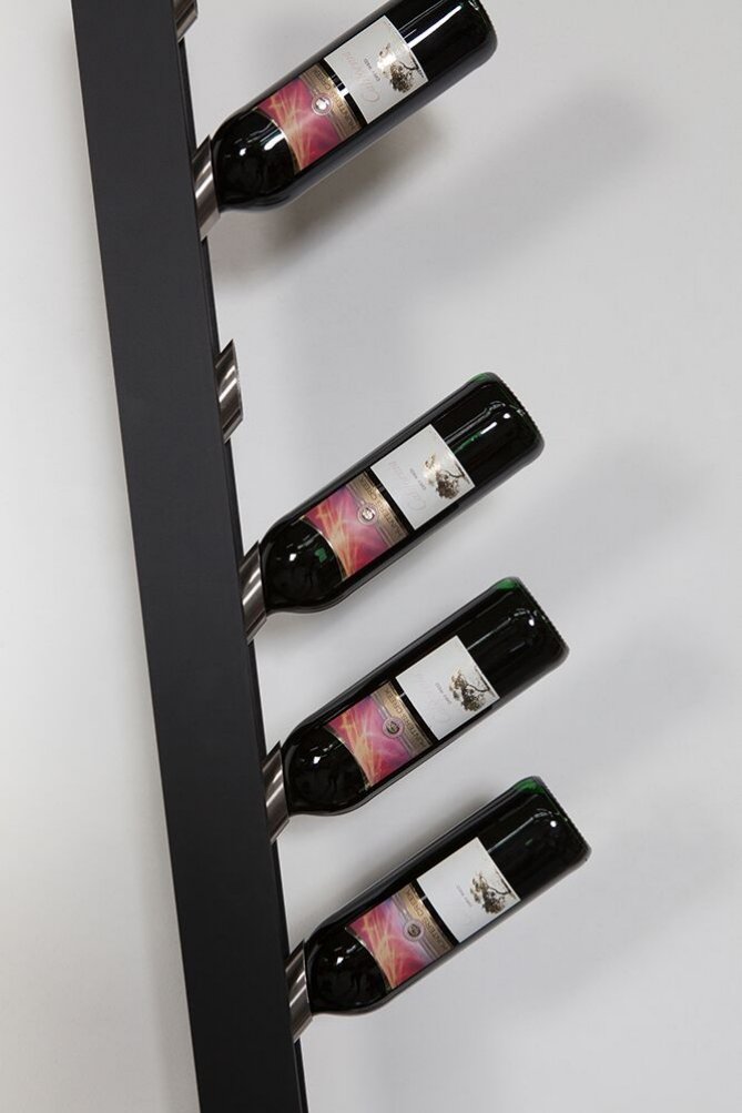 Profi-Weinregal mit 12 schrägen Weinflaschenhalterungen zur Wandmontage
